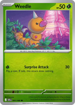Pokémon TCG Weedle – CRI 001 Common Reverse Holofoil – EN