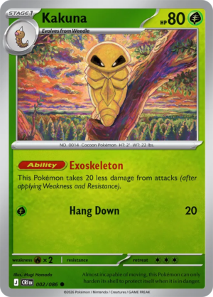 Pokémon TCG Kakuna – CRI 002 Common Reverse Holofoil – EN