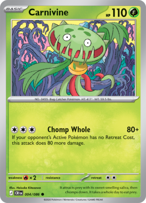 Pokémon TCG Carnivine – CRI 004 Common Regular – EN