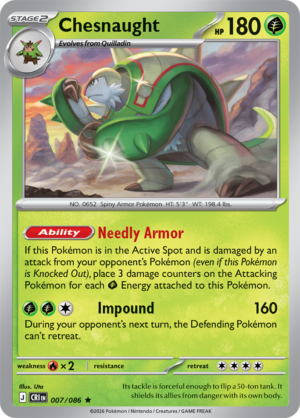 Pokémon TCG Chesnaught – CRI 007 Rare Holofoil – EN