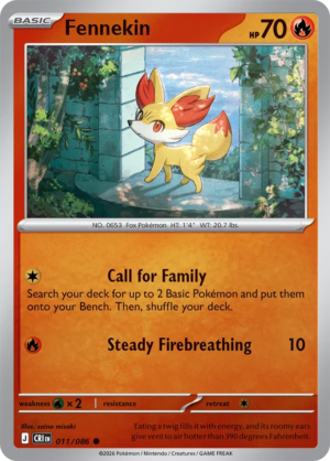 Pokémon TCG Fennekin – CRI 011 Common Reverse Holofoil – EN
