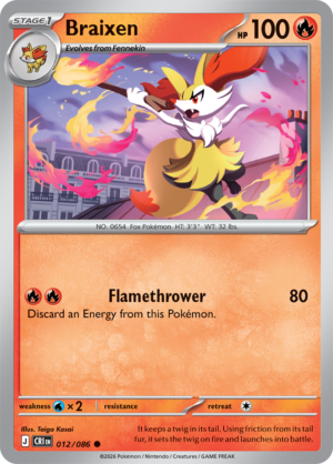 Pokémon TCG Braixen – CRI 012 Common Regular – EN