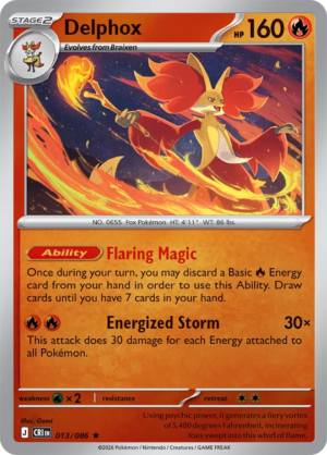 Pokémon TCG Delphox – CRI 013 Rare Reverse Holofoil – EN