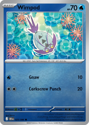 Pokémon TCG Wimpod – CRI 025 Common Reverse Holofoil – EN