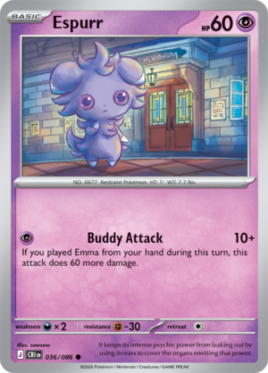 Pokémon TCG Espurr – CRI 036 Common Regular – EN