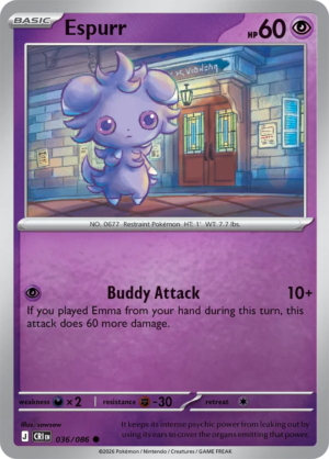 Pokémon TCG Espurr – CRI 036 Common Reverse Holofoil – EN