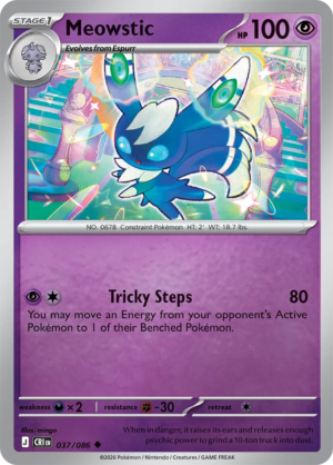 Pokémon TCG Meowstic – CRI 037 Uncommon Reverse Holofoil – EN