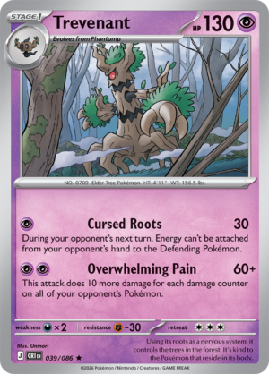 Pokémon TCG Trevenant – CRI 039 Rare Holofoil – EN