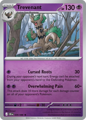 Pokémon TCG Trevenant – CRI 039 Rare Reverse Holofoil – EN