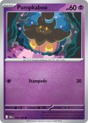 Pokémon TCG Pumpkaboo – CRI 040 Common Reverse Holofoil – EN