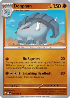 Pokémon TCG Donphan – CRI 045 Common Reverse Holofoil – EN