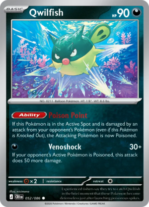 Pokémon TCG Qwilfish – CRI 052 Common Reverse Holofoil – EN