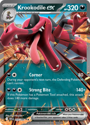 Pokémon TCG Krookodile ex – CRI 055 Double Rare Holofoil – EN