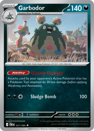 Pokémon TCG Garbodor – CRI 057 Uncommon Reverse Holofoil – EN