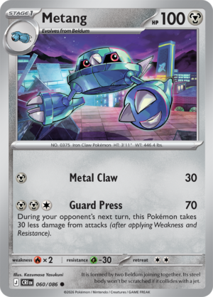Pokémon TCG Metang – CRI 060 Common Regular – EN