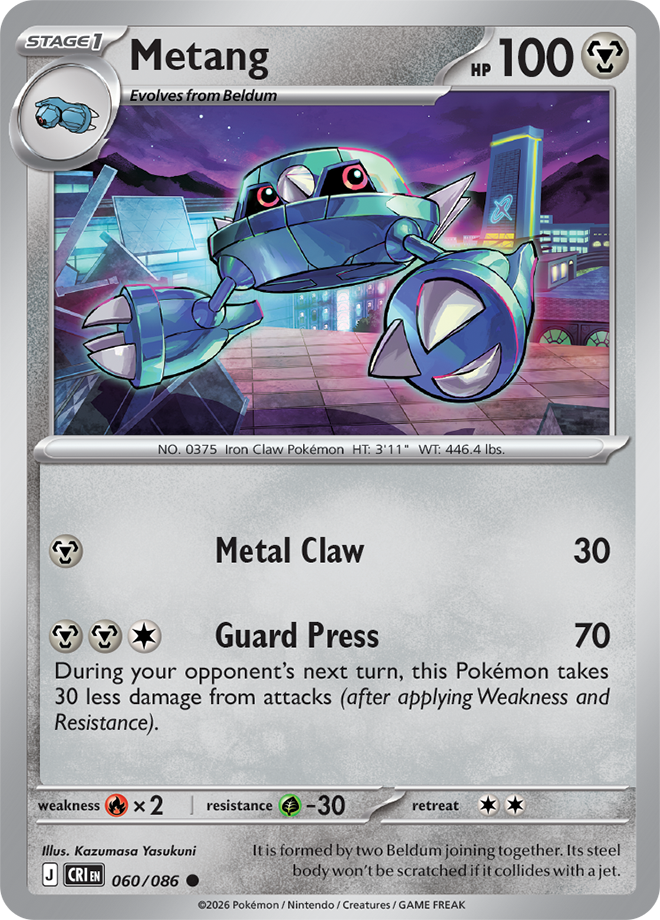Pokémon TCG Metang – CRI 060 Common Regular – EN