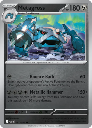 Pokémon TCG Metagross – CRI 061 Uncommon Reverse Holofoil – EN