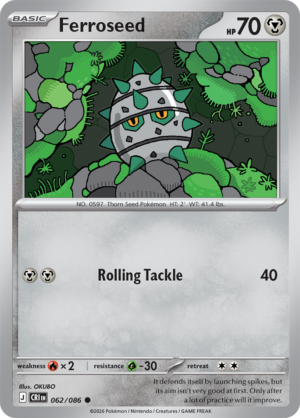 Pokémon TCG Ferroseed – CRI 062 Common Regular – EN