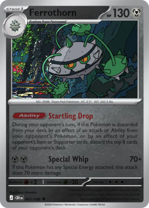 Pokémon TCG Ferrothorn – CRI 063 Uncommon Reverse Holofoil – EN