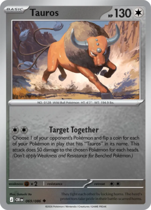 Pokémon TCG Tauros – CRI 069 Uncommon Reverse Holofoil – EN