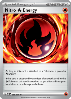 Pokémon TCG Nitro Fire Energy – CRI 086 Rare Holofoil – EN
