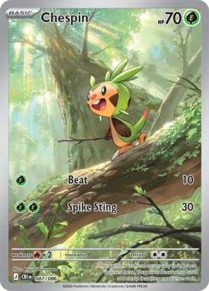 Pokémon TCG Chespin – CRI 087 Illustration Rare Holofoil – EN