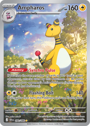 Pokémon TCG Ampharos – CRI 090 Illustration Rare Holofoil – EN