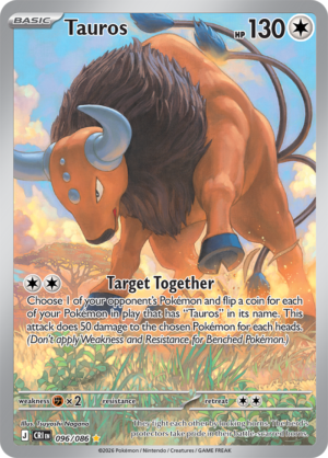 Pokémon TCG Tauros – CRI 096 Illustration Rare Holofoil – EN