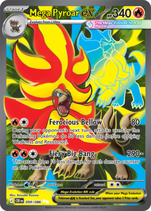 Pokémon TCG Mega Pyroar ex – CRI 099 Ultra Rare Holofoil – EN