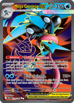 Pokémon TCG Mega Greninja ex – CRI 100 Ultra Rare Holofoil – EN