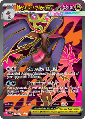 Pokémon TCG Mega Dragalge ex – CRI 104 Ultra Rare Holofoil – EN