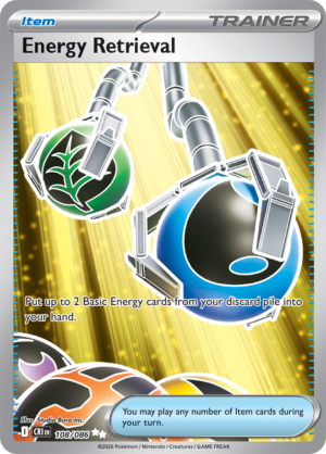 Pokémon TCG Energy Retrieval – CRI 108 Ultra Rare Holofoil – EN