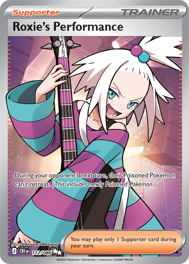 Pokémon TCG Roxie's Performance – CRI 112 Ultra Rare Holofoil – EN