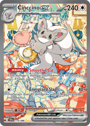 Pokémon TCG Cinccino ex – CRI 119 Special Illustration Rare Holofoil – EN