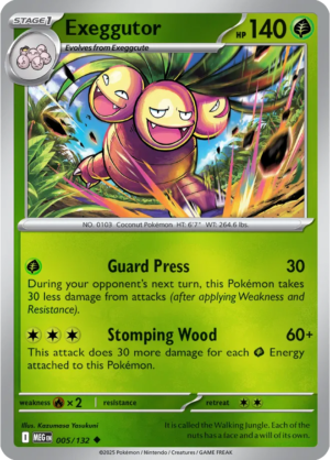 Pokémon TCG Exeggutor – MEG 005/132 Uncommon Reverse Holofoil – EN