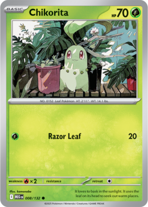 Pokémon TCG Chikorita – MEG 008/132 Common Regular – EN