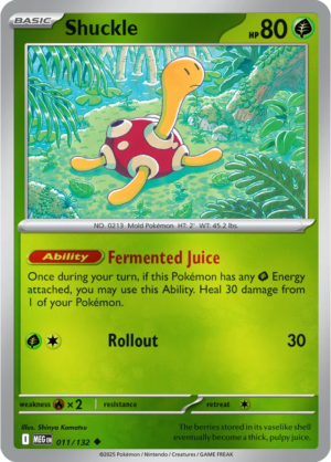 Pokémon TCG Shuckle – MEG 011/132 Uncommon Reverse Holofoil – EN