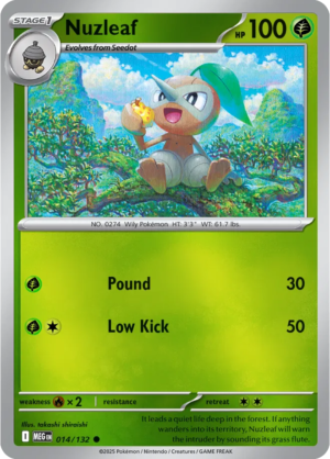 Pokémon TCG Nuzleaf – MEG 014/132 Common Reverse Holofoil – EN