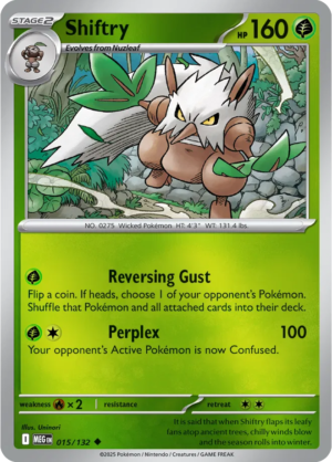 Pokémon TCG Shiftry – MEG 015/132 Uncommon Reverse Holofoil – EN
