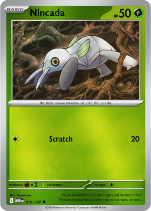 Pokémon TCG Nincada – MEG 016/132 Common Reverse Holofoil – EN