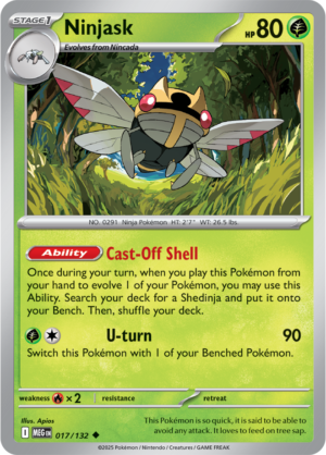 Pokémon TCG Ninjask – MEG 017/132 Uncommon Regular – EN