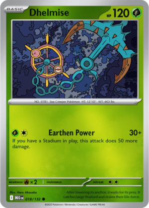 Pokémon TCG Dhelmise – MEG 018/132 Common Reverse Holofoil – EN