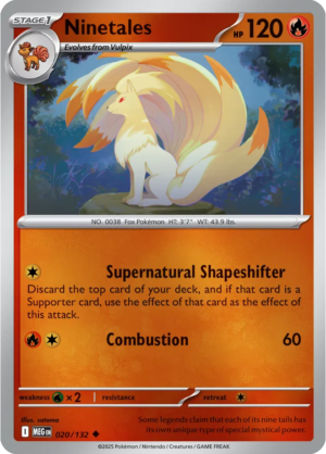Pokémon TCG Ninetales – MEG 020/132 Uncommon Reverse Holofoil – EN