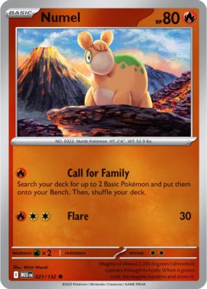Pokémon TCG Numel – MEG 021/132 Common Reverse Holofoil – EN