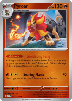 Pokémon TCG Pyroar – MEG 024/132 Uncommon Reverse Holofoil – EN