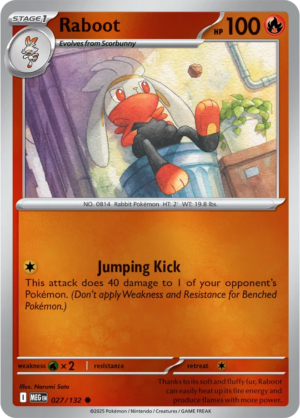 Pokémon TCG Raboot – MEG 027/132 Common Reverse Holofoil – EN