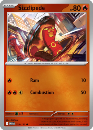 Pokémon TCG Sizzlipede – MEG 029/132 Common Reverse Holofoil – EN