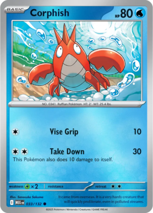 Pokémon TCG Corphish – MEG 033/132 Common Reverse Holofoil – EN