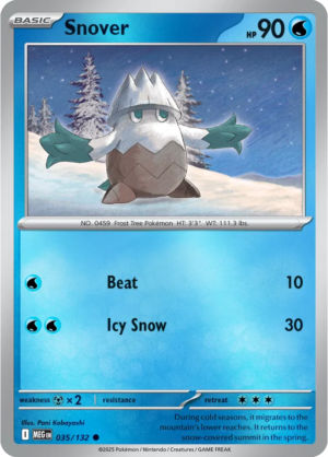 Pokémon TCG Snover – MEG 035/132 Common Reverse Holofoil – EN