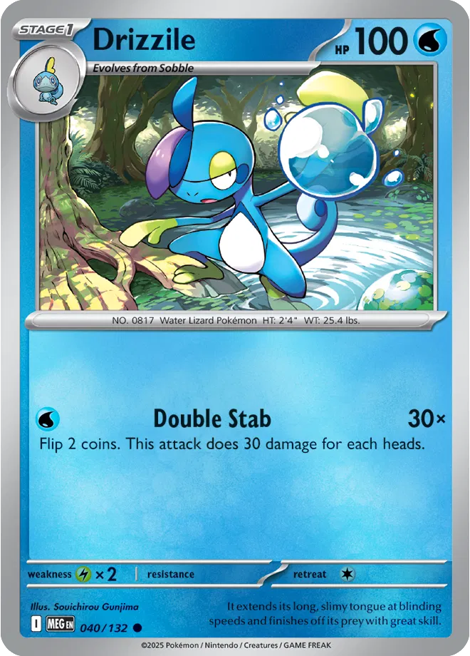 Pokémon TCG Drizzile – MEG 040/132 Common Reverse Holofoil – EN